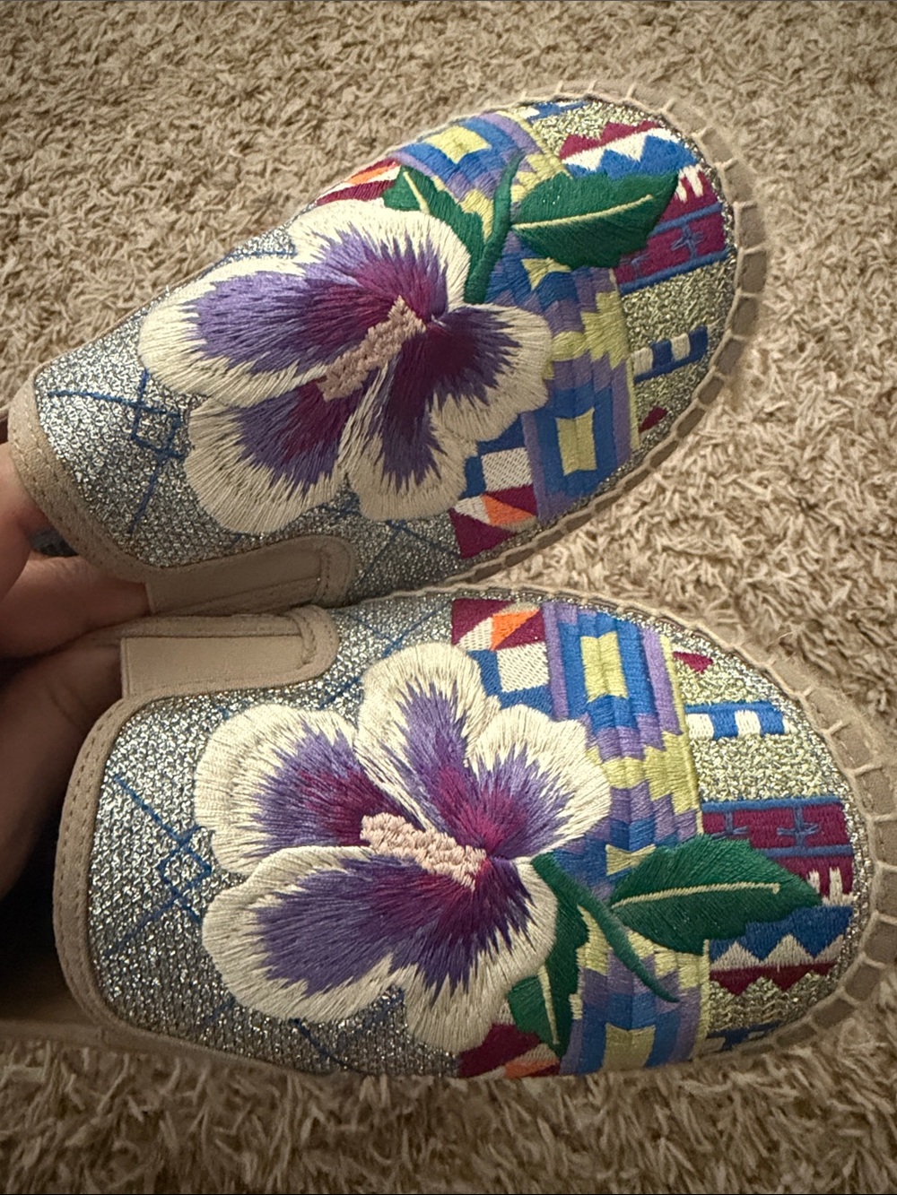Johnny Was espadrille 39 show embroidered slip on